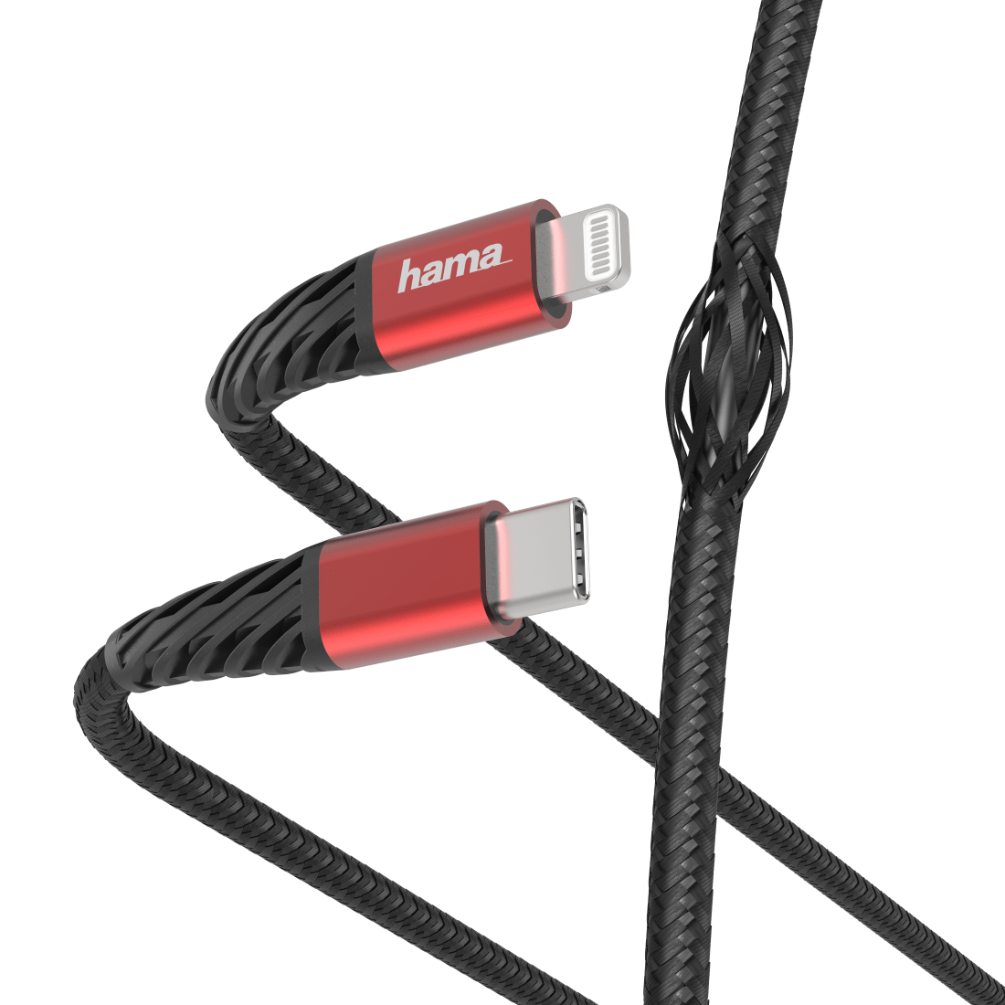 Laad/Synchrokabel Extreme USB-C – Lightning 1.5m zwart/rood