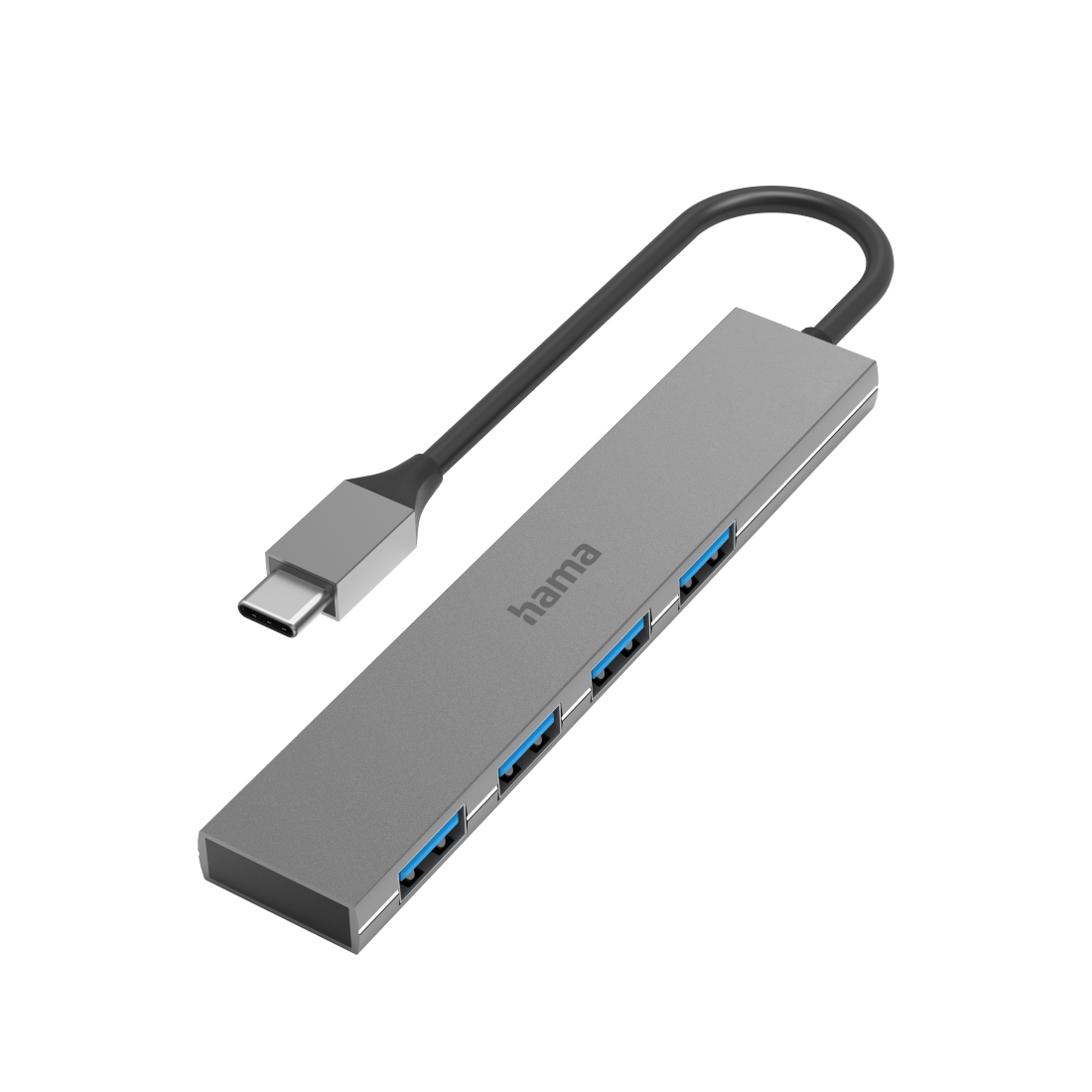 USB-C-hub 4-poorts USB 3.2 Gen1 5 Gbit/s alu Ultra Slim
