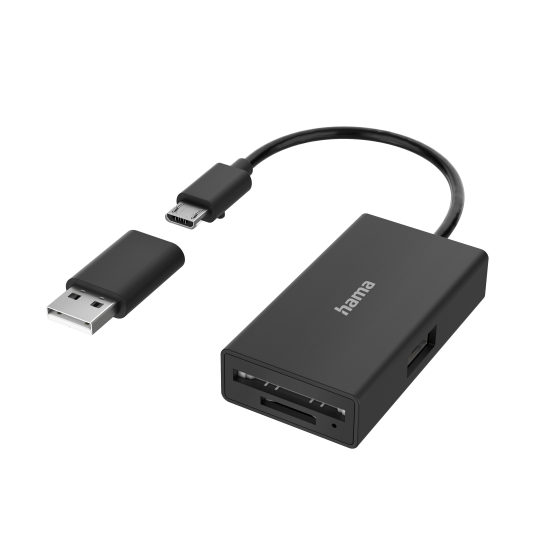 USB-OTG-hub/kaartlezer 3-poorts USB-A SD microSD incl. USB-A-adapter