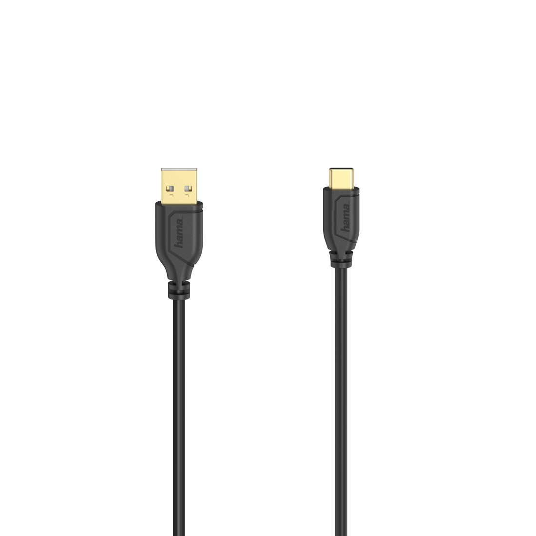 Kabel USB 2.0 type-C flexi slim 075 meter zwart
