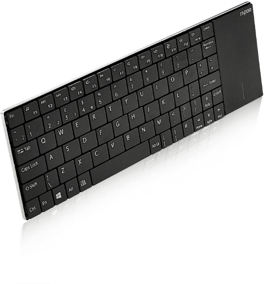 Rapoo E2710 Draadloos multimedia toetsenbord touchpad Zwart