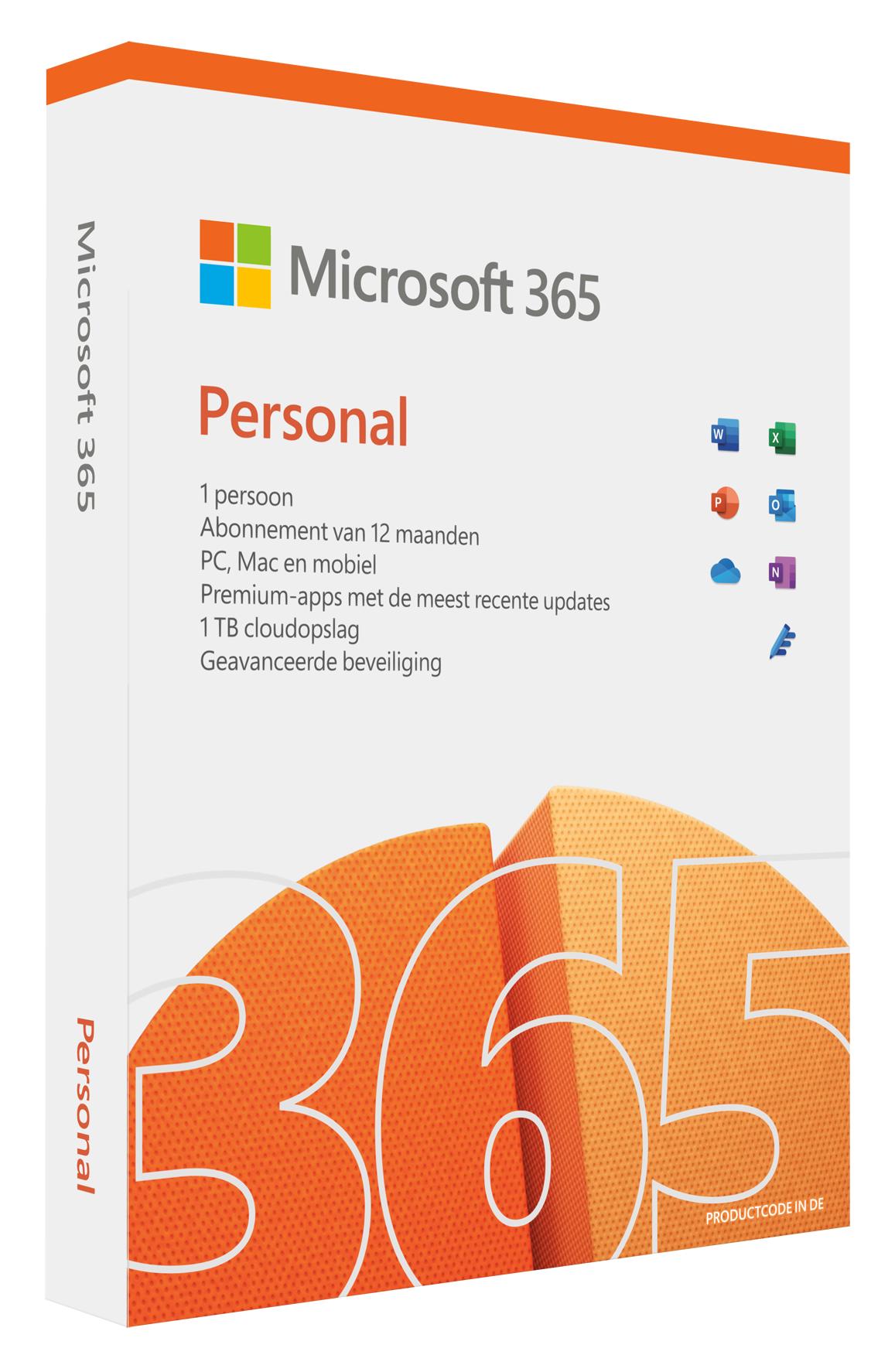 Microsoft 365 Personal NL – 1 jaar doosje